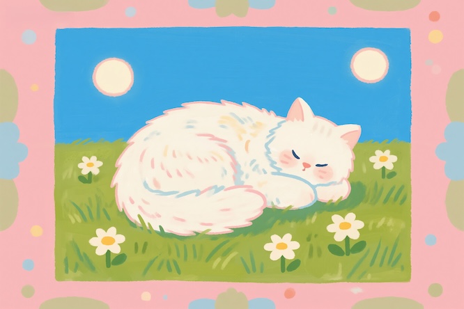 摄图网_603656935_白色猫咪蜷缩在绿色草地上睡觉(企业商用).jpg 摄图网_603656935_白色猫咪蜷缩在绿色草地上睡觉(企业商用).jpg